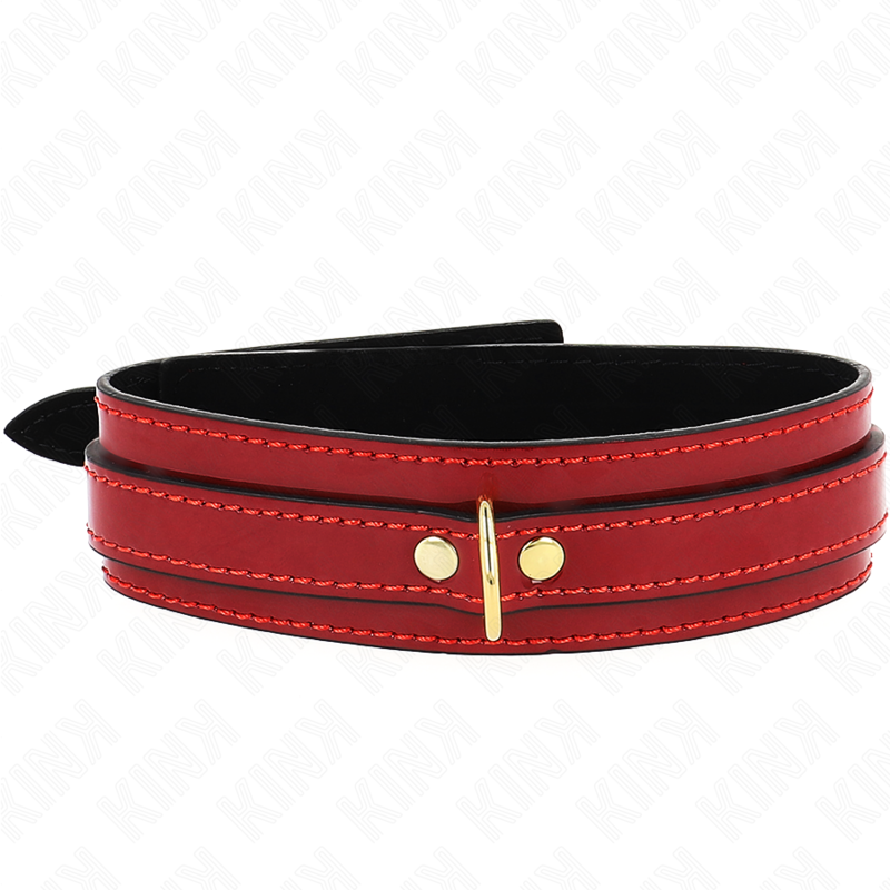 Collier ajustable rouge vin avec détails dorés — KINK COLLAR & GAG