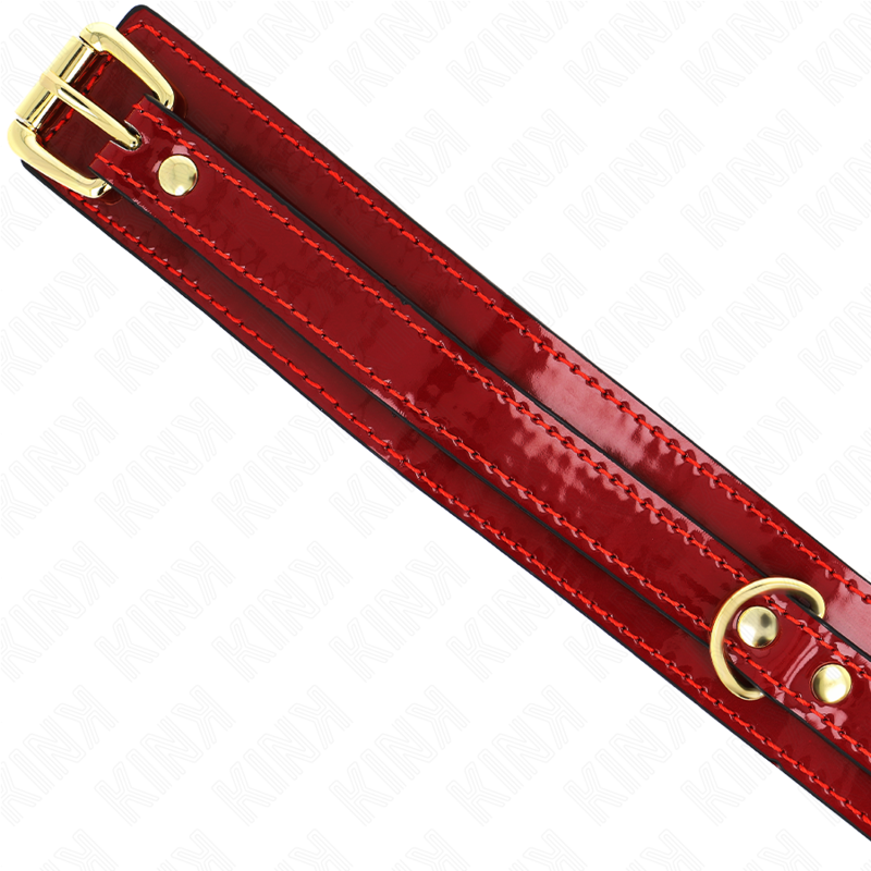 Collier ajustable rouge vin avec détails dorés — KINK COLLAR & GAG