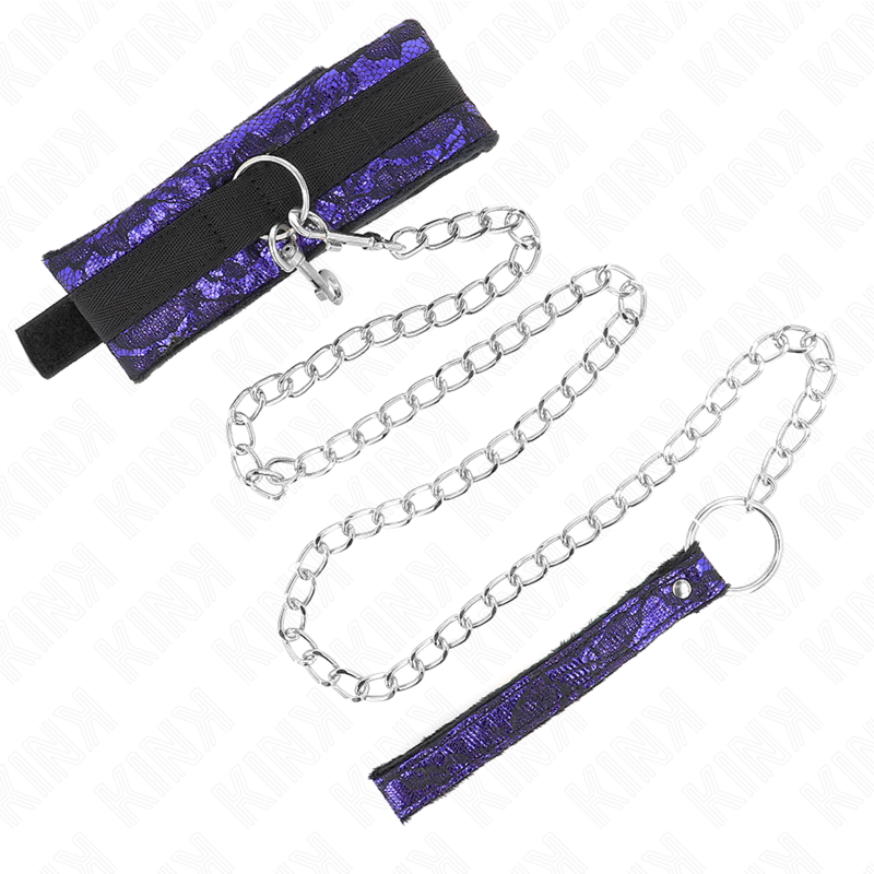 Kurzes Samtkragen mit Spitzenbesatz und verstellbarem Gürtel — KINK COLLAR & GAG