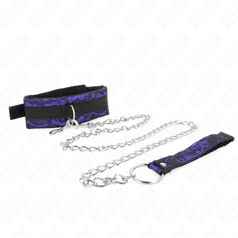 Kurzes Samtkragen mit Spitzenbesatz und verstellbarem Gürtel — KINK COLLAR & GAG