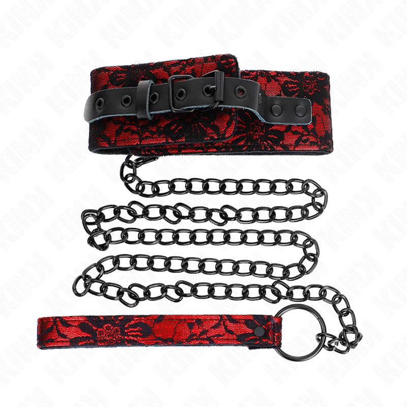 Lace Collar with Genuine Leather Belt — KINK COLLAR & GAG