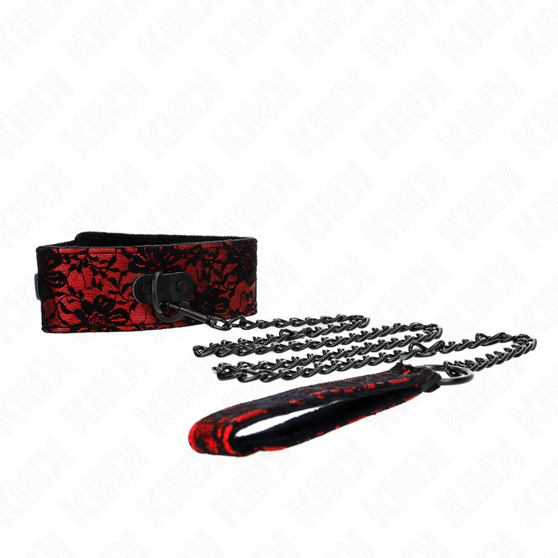 Lace Collar with Genuine Leather Belt — KINK COLLAR & GAG