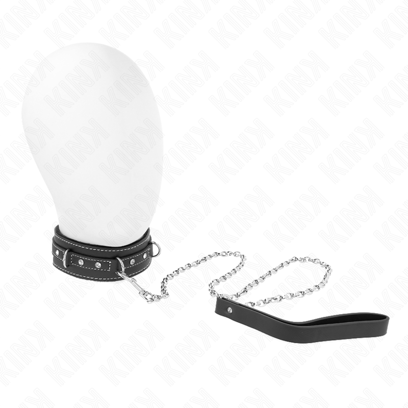 Collier en cuir PVC avec ceinture strass — KINK COLLAR & GAG