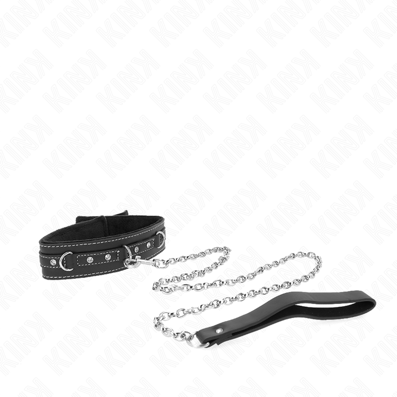 Collier en cuir PVC avec ceinture strass — KINK COLLAR & GAG