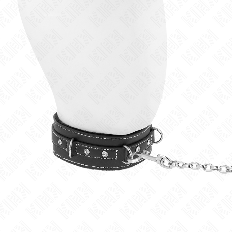 Collier en cuir PVC avec ceinture strass — KINK COLLAR & GAG