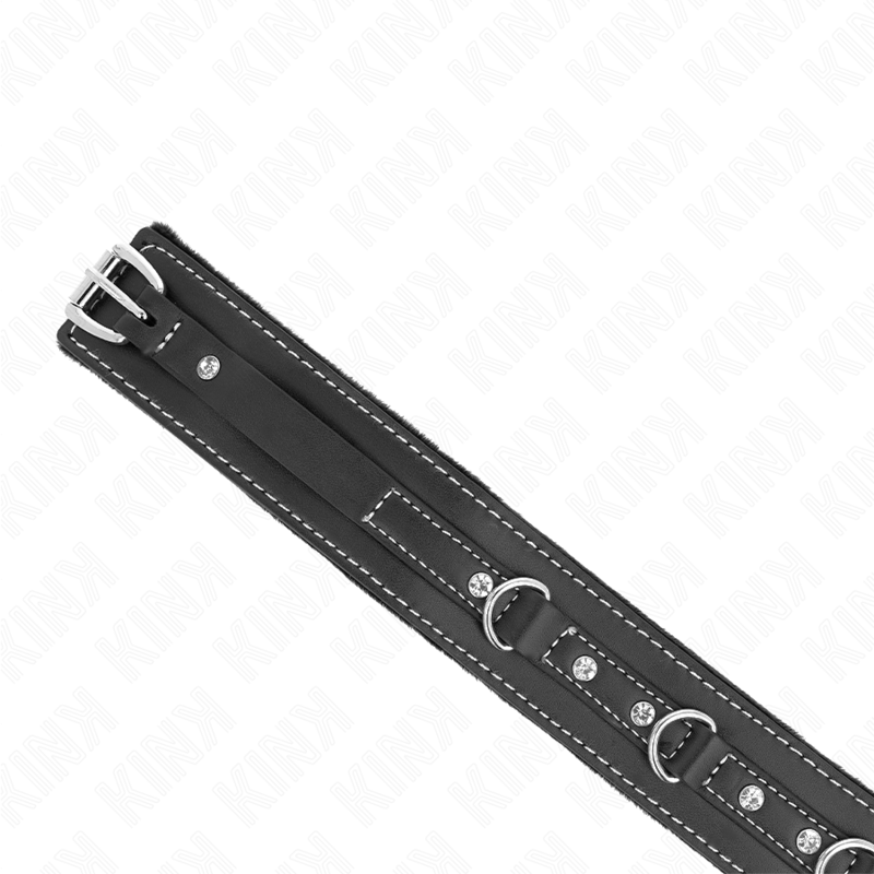 Collier en cuir PVC avec ceinture strass — KINK COLLAR & GAG