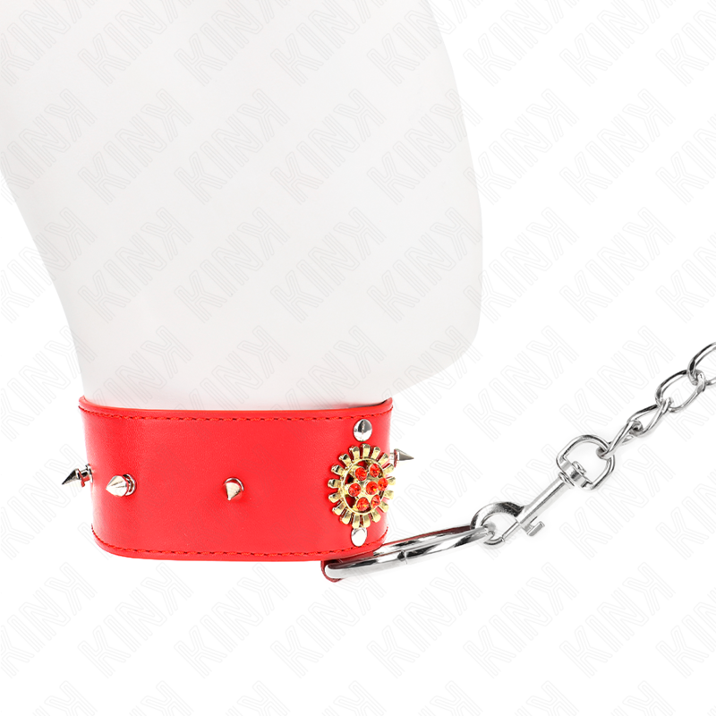 Collier ajustable rouge diamant avec laisse — KINK COLLAR & GAG