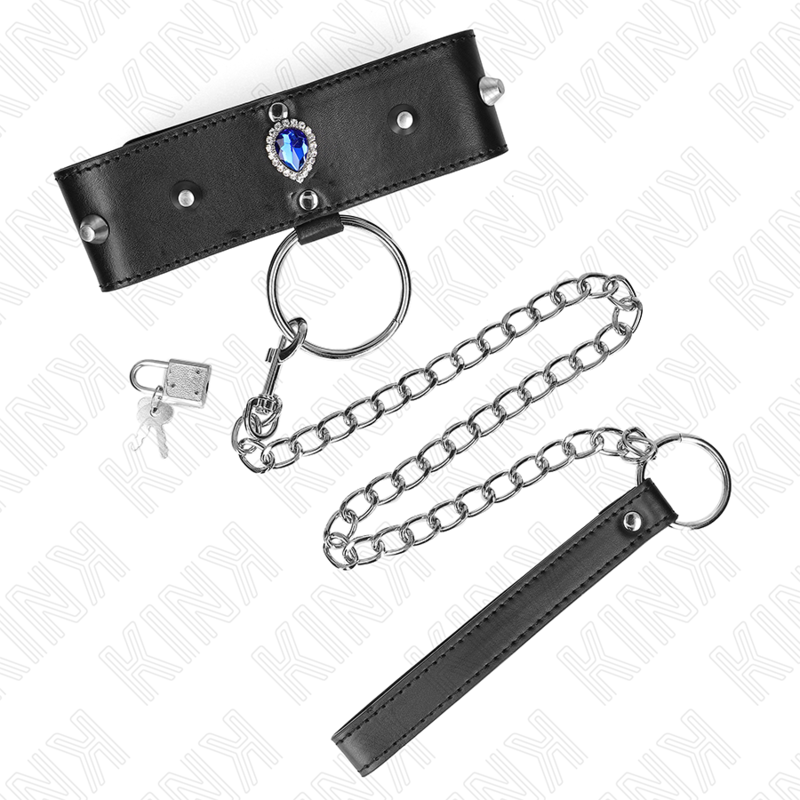 Ensemble collier et bracelet ajustable orné de diamants bleus — KINK COLLAR & GAG