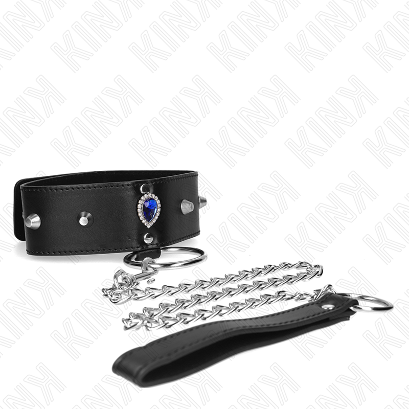 Ensemble collier et bracelet ajustable orné de diamants bleus — KINK COLLAR & GAG