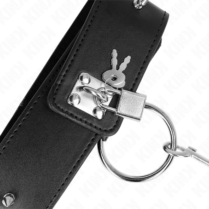 Collier avec laisse à clous argentés réglable — KINK COLLAR & GAG
