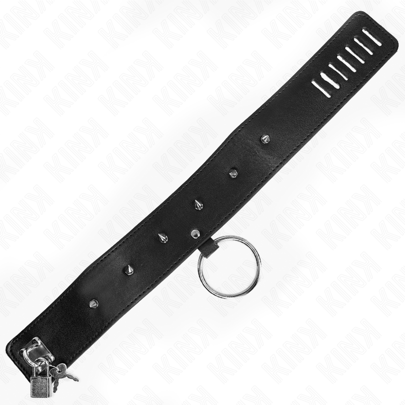 Collier avec laisse à clous argentés réglable — KINK COLLAR & GAG