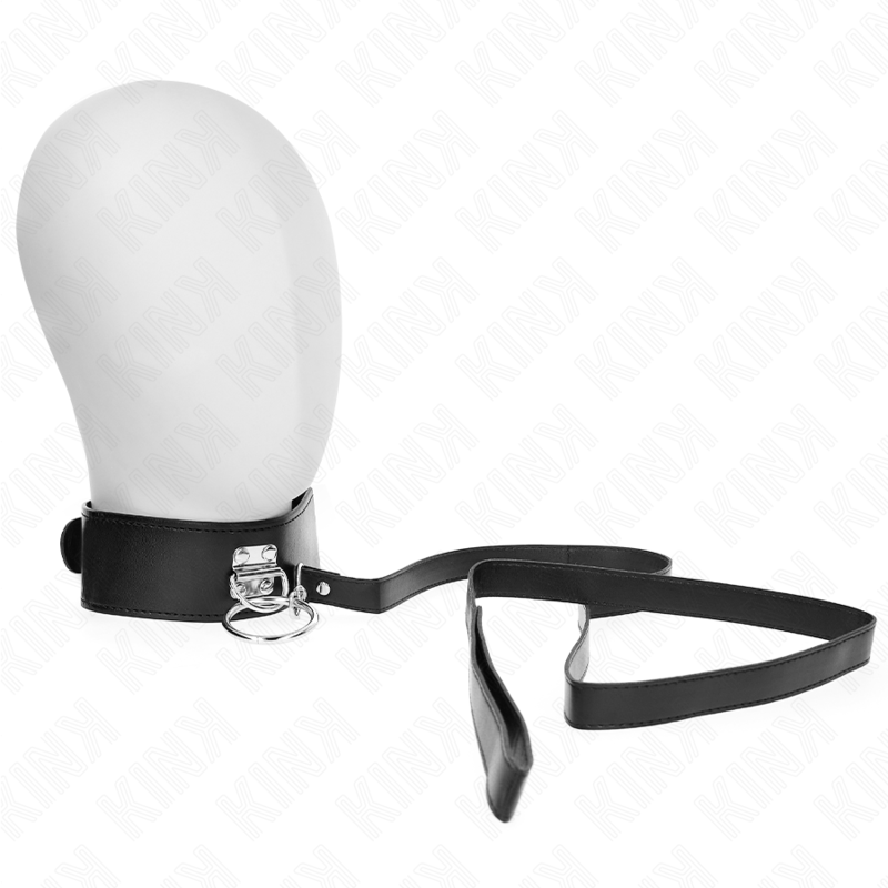 Laisse cloutée avec collier en cuir réglable — KINK COLLAR & GAG