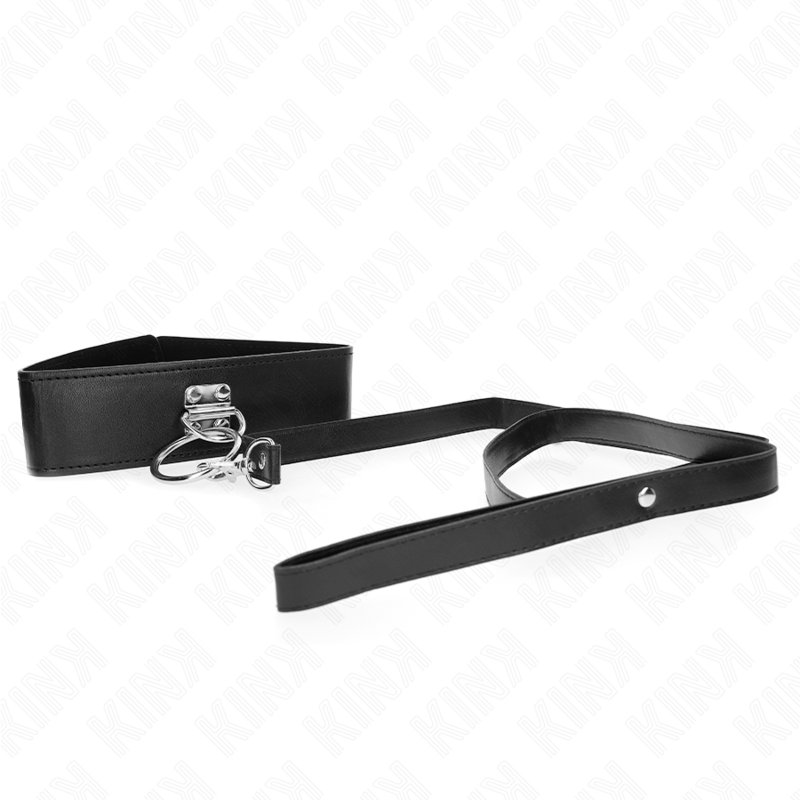 Laisse cloutée avec collier en cuir réglable — KINK COLLAR & GAG