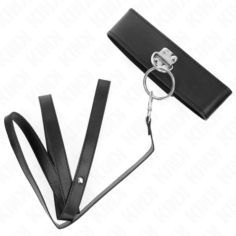 Laisse cloutée avec collier en cuir réglable — KINK COLLAR & GAG