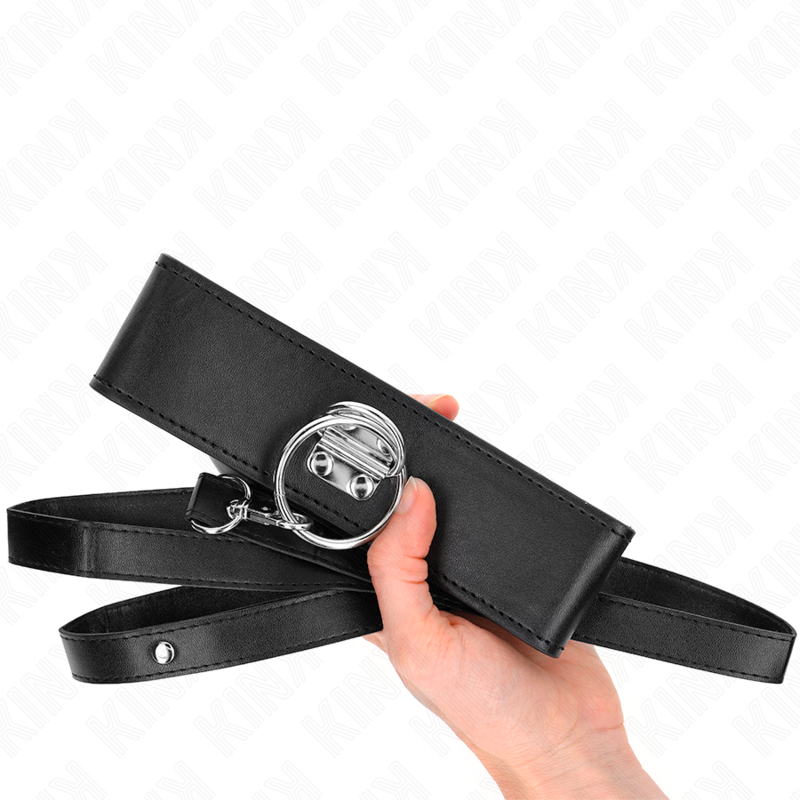 Laisse cloutée avec collier en cuir réglable — KINK COLLAR & GAG