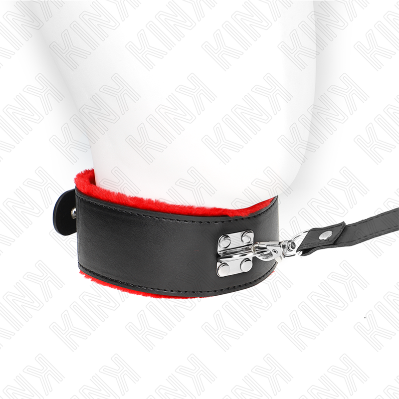 Juego de sumisión en cuero rojo ajustable: collar, cinturón y pulsera — KINK COLLAR & GAG