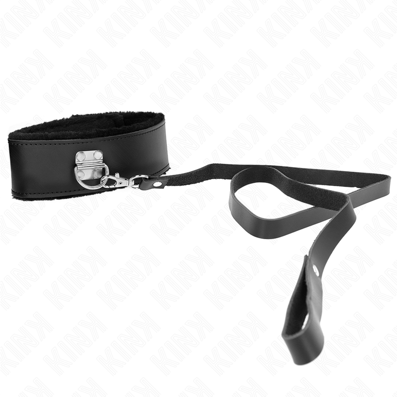 Conjunto de coleira, trela e pulseira de couro preto ajustável — KINK COLLAR & GAG
