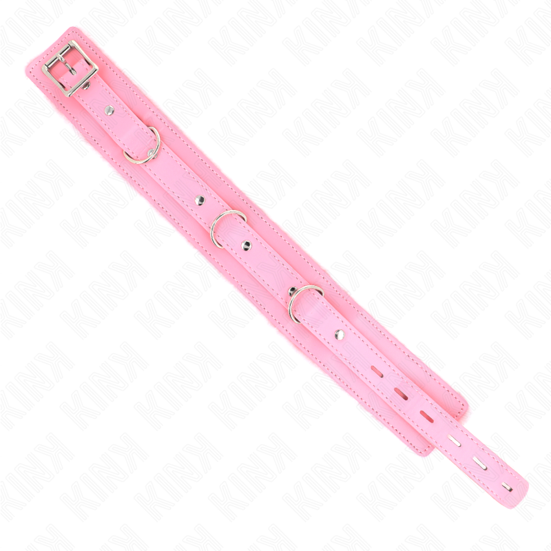 Collier de soumission avec laisse réglable rose — KINK COLLAR & GAG