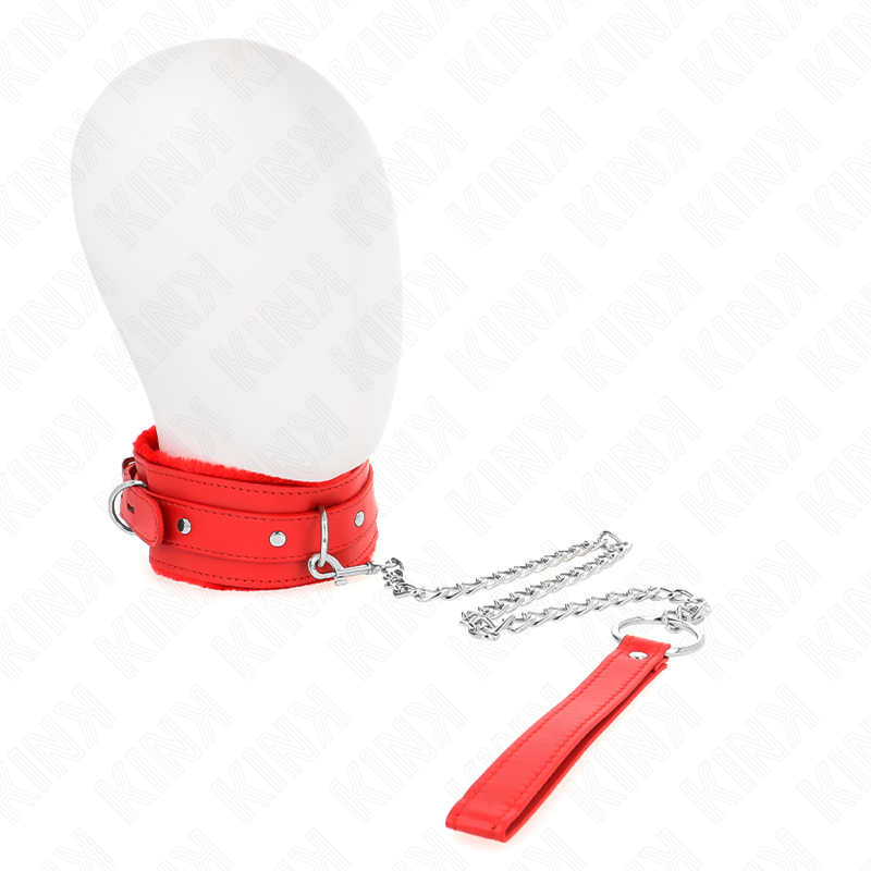 Collier de soumission avec laisse ajustable rouge — KINK COLLAR & GAG