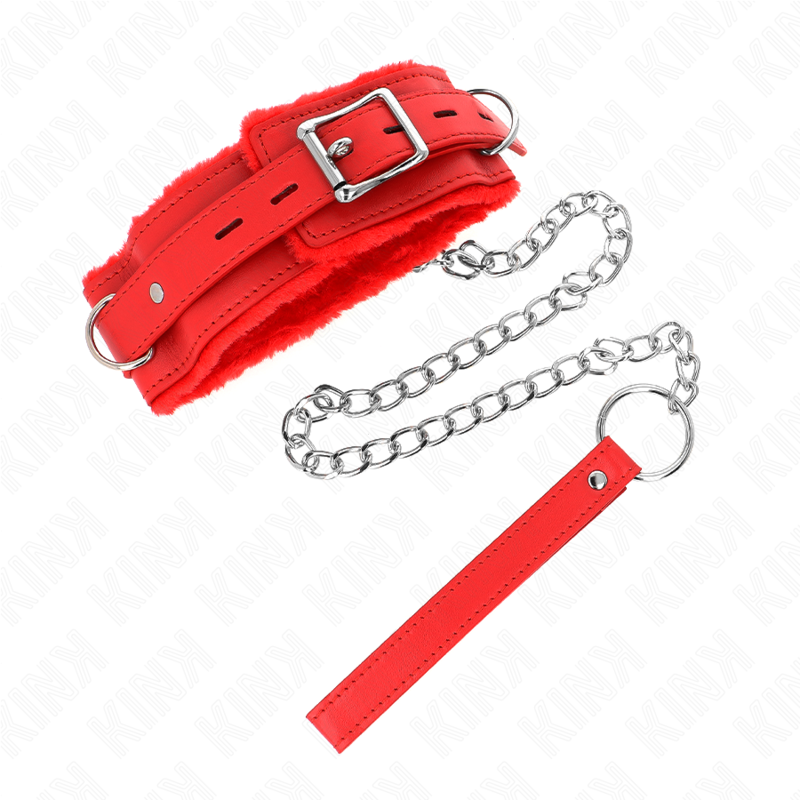 Collier de soumission avec laisse ajustable rouge — KINK COLLAR & GAG