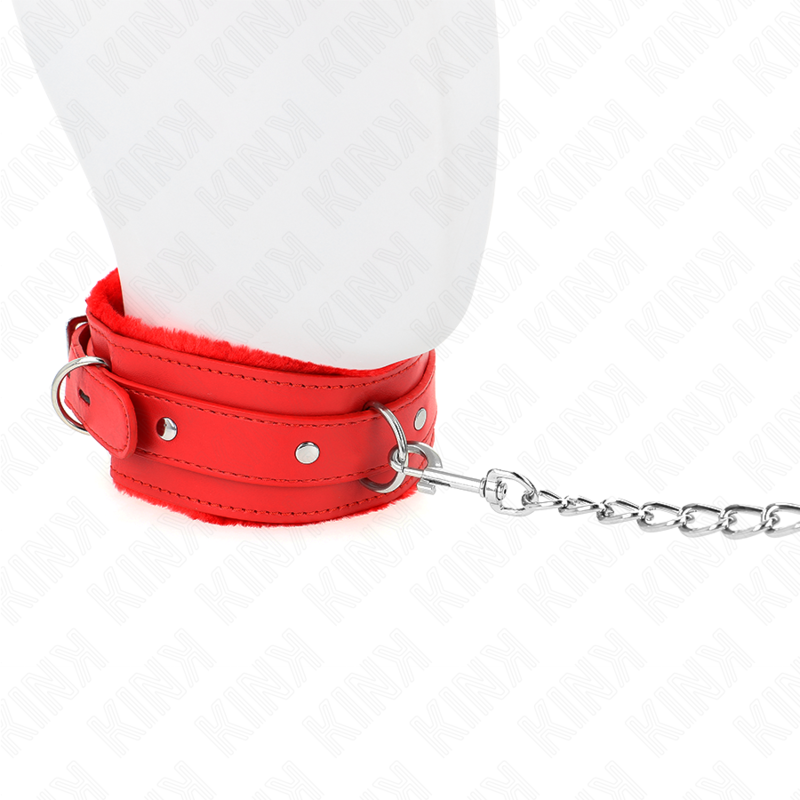 Collier de soumission avec laisse ajustable rouge — KINK COLLAR & GAG