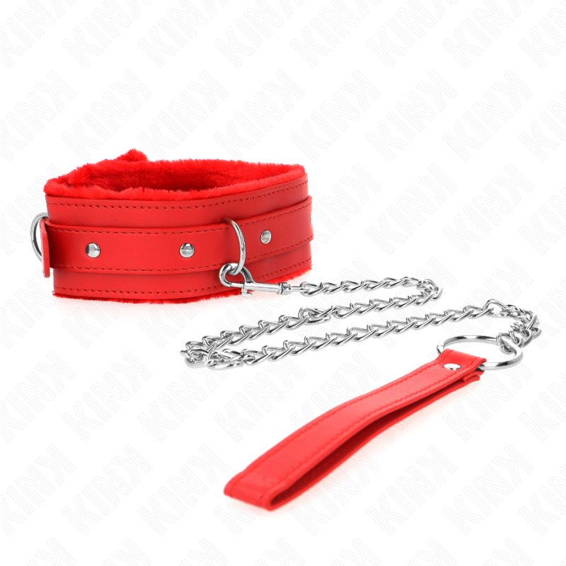 Collier de soumission avec laisse ajustable rouge — KINK COLLAR & GAG