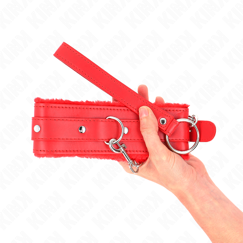 Collier de soumission avec laisse ajustable rouge — KINK COLLAR & GAG
