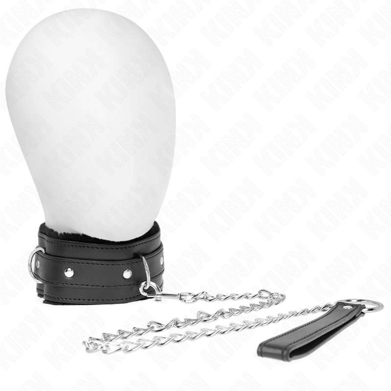 Ensemble collier et laisse de restriction noir — KINK COLLAR & GAG