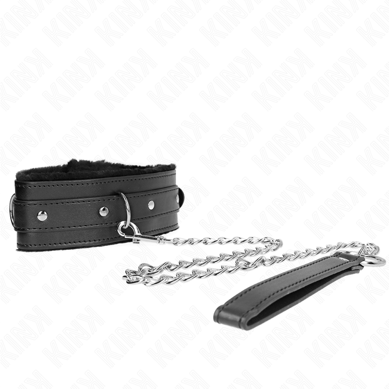 Ensemble collier et laisse de restriction noir — KINK COLLAR & GAG