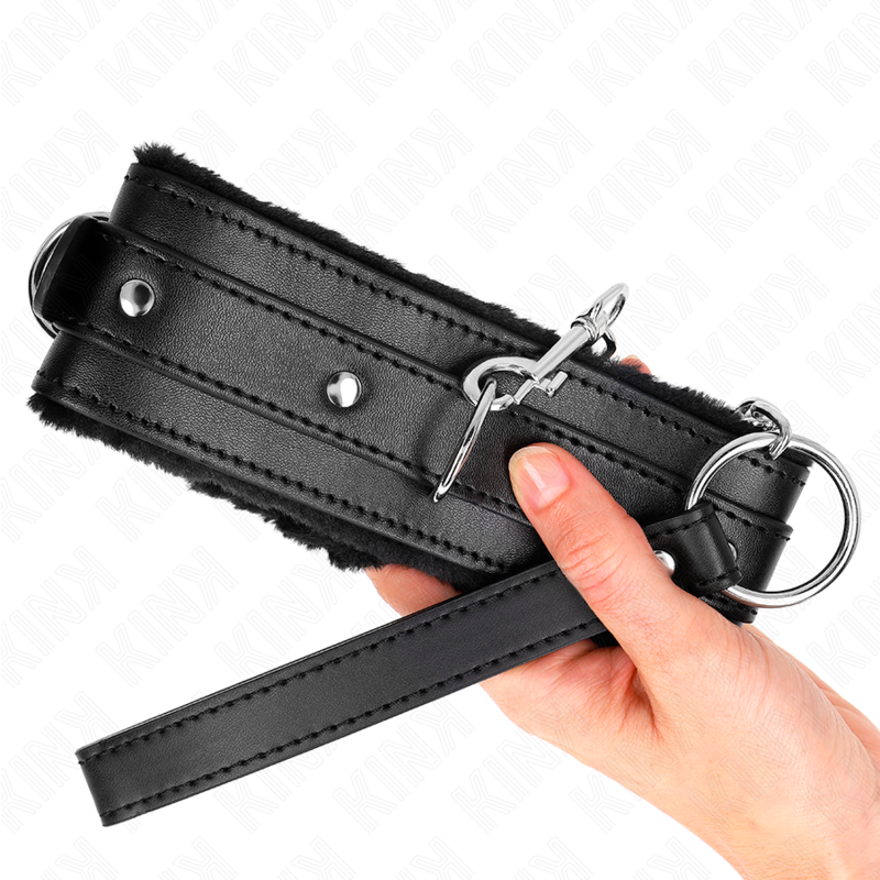 Ensemble collier et laisse de restriction noir — KINK COLLAR & GAG