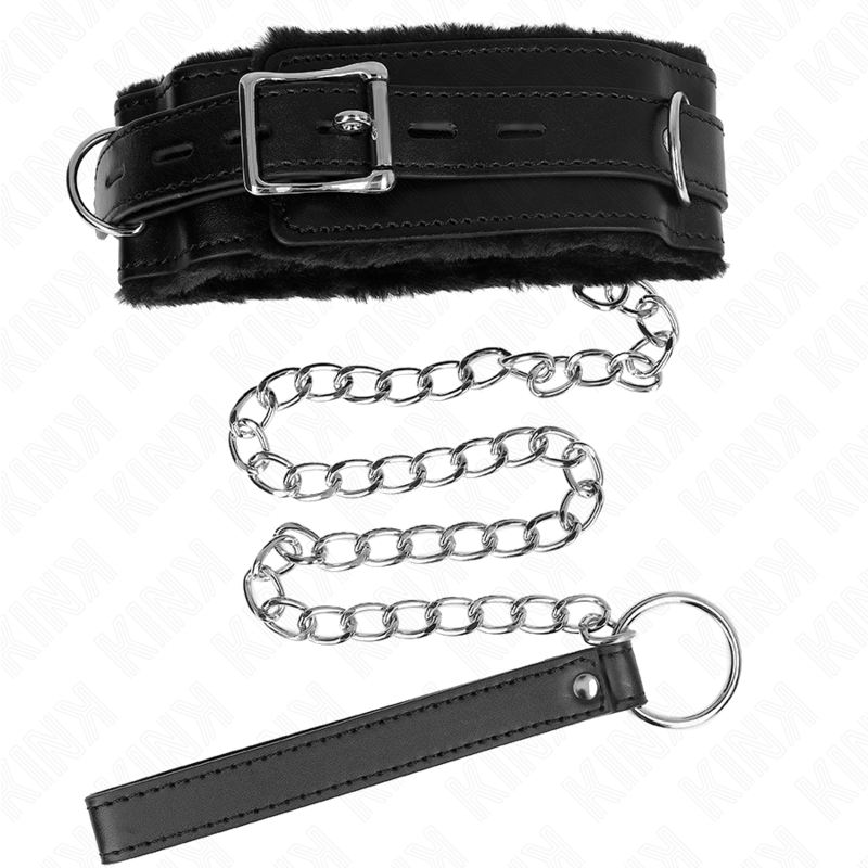 Ensemble collier et laisse de restriction noir — KINK COLLAR & GAG