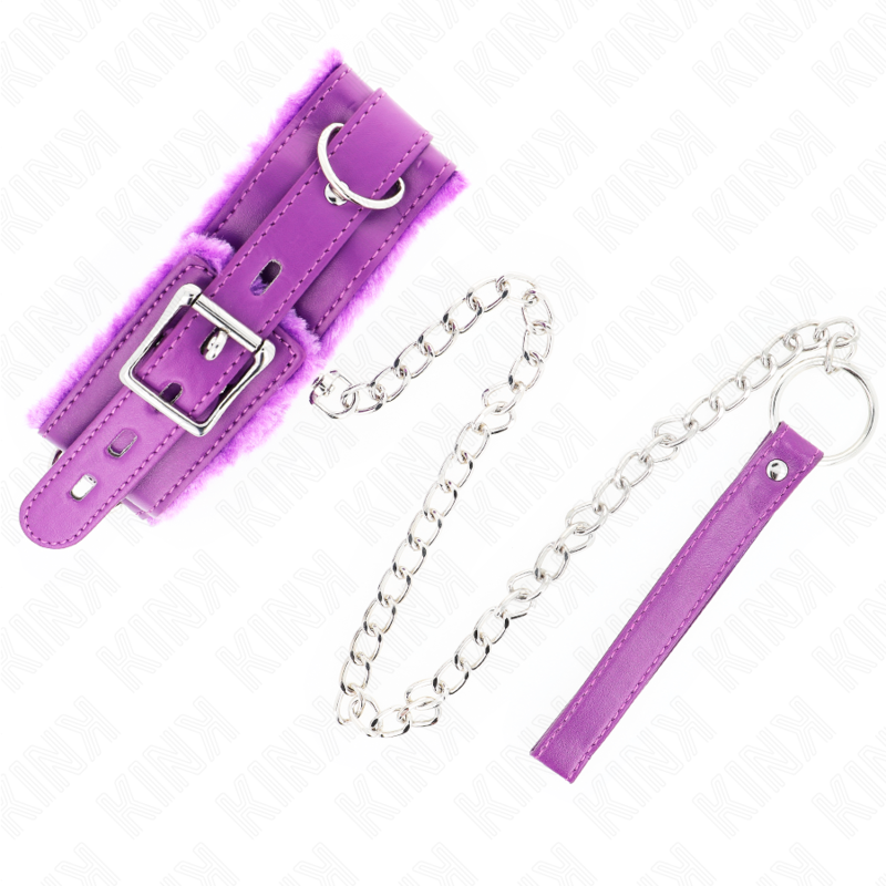 Collier avec laisse de restriction violet — KINK COLLAR & GAG