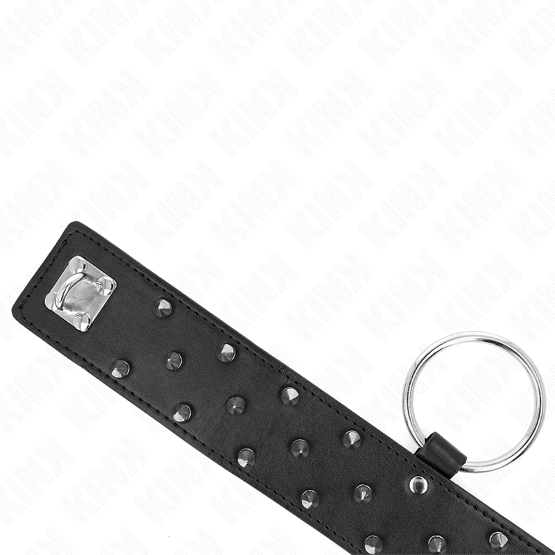 Collier de soumission avec laisse clouté argenté – KINK COLLAR & GAG