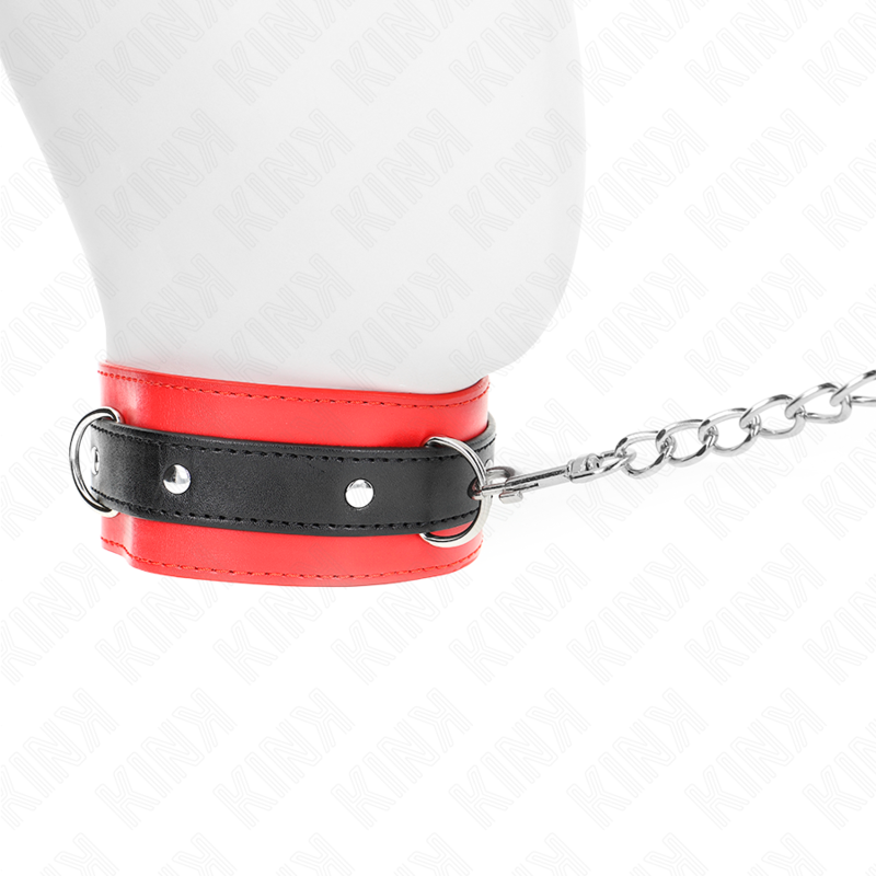 Ensemble collier et laisse ajustable rouge — KINK COLLAR & GAG