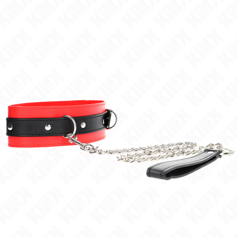 Ensemble collier et laisse ajustable rouge — KINK COLLAR & GAG