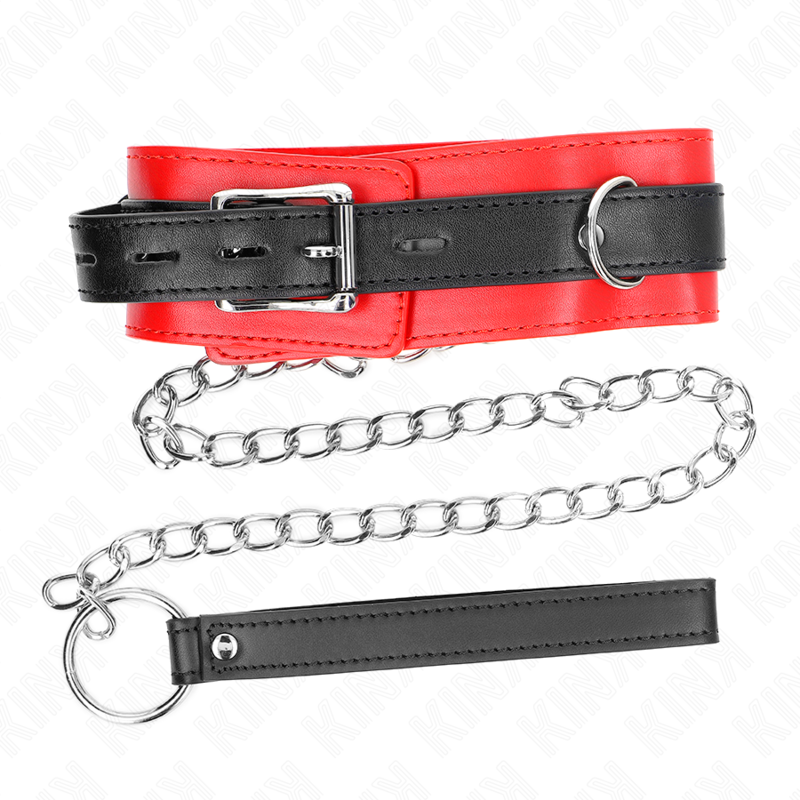 Ensemble collier et laisse ajustable rouge — KINK COLLAR & GAG