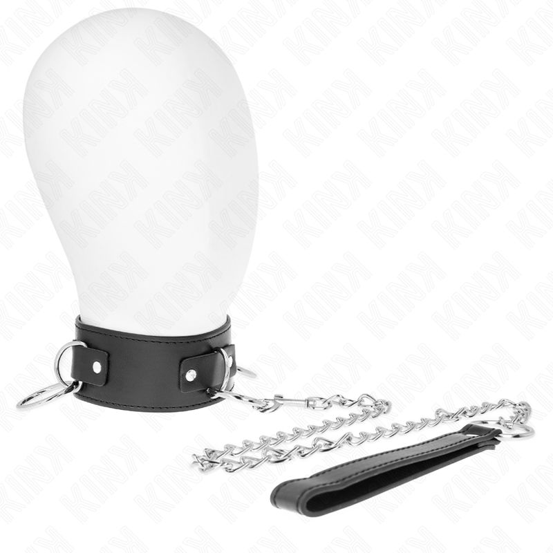 Collier de soumission avec laisse réglable 3 anneaux — KINK COLLAR & GAG