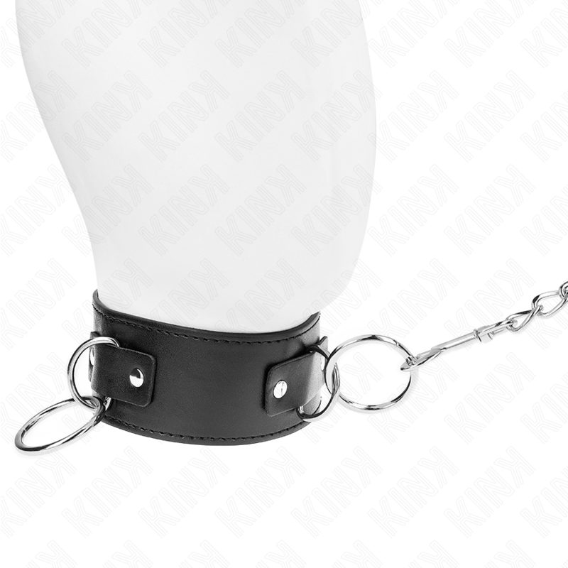 Collier de soumission avec laisse réglable 3 anneaux — KINK COLLAR & GAG