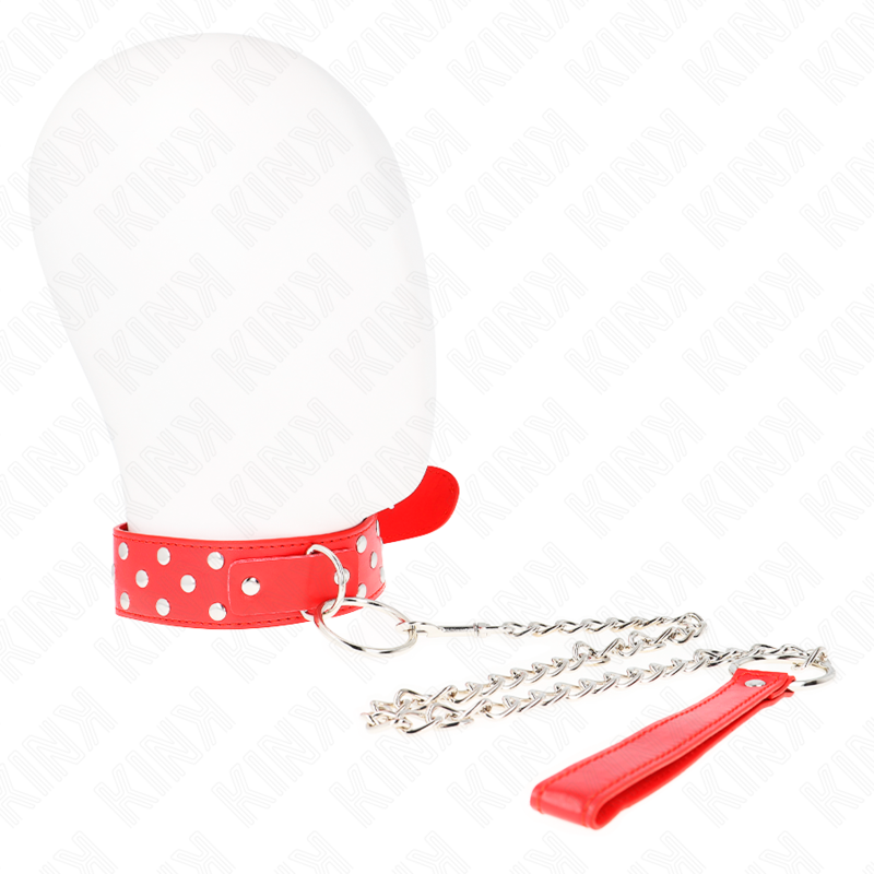 Collier bondage réglable rouge avec anneau et ceinture — KINK COLLAR & GAG