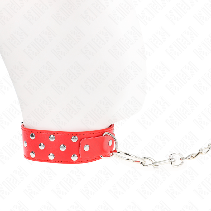 Coleira de submissão ajustável vermelha com argola e cinta — KINK COLLAR & GAG