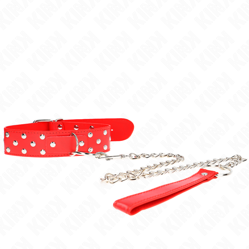Coleira de submissão ajustável vermelha com argola e cinta — KINK COLLAR & GAG
