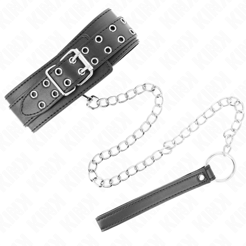 Satz aus Halsband und Armband für Unterwerfung mit Silber-Schnallen — KINK COLLAR & GAG