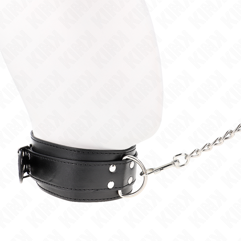 Satz aus Halsband und Armband für Unterwerfung mit Silber-Schnallen — KINK COLLAR & GAG