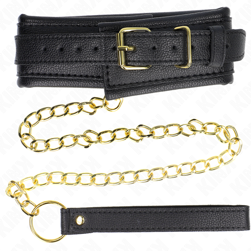 Collier ajustable imitation cuir éponge avec bracelet — KINK COLLAR & GAG