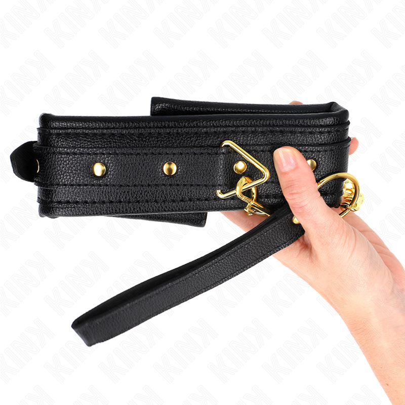 Collier ajustable imitation cuir éponge avec bracelet — KINK COLLAR & GAG