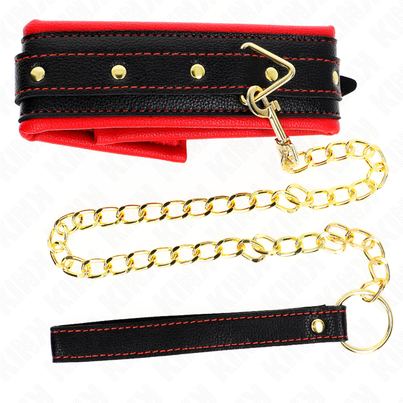 Collier réglable imitation cuir avec bracelet assorti — KINK COLLAR & GAG