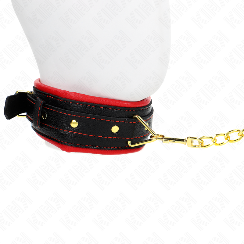 Collier réglable imitation cuir avec bracelet assorti — KINK COLLAR & GAG