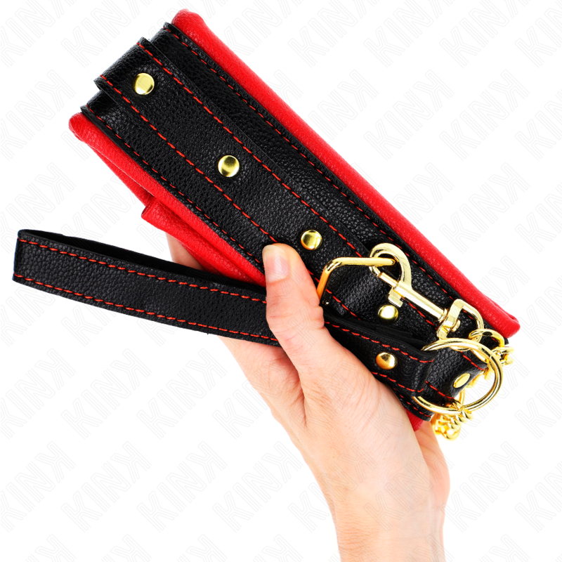 Collier réglable imitation cuir avec bracelet assorti — KINK COLLAR & GAG