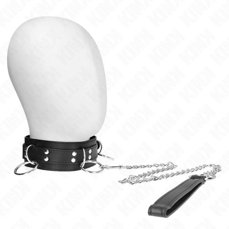 Collier de soumission trois anneaux avec sangle réglable — KINK COLLAR & GAG