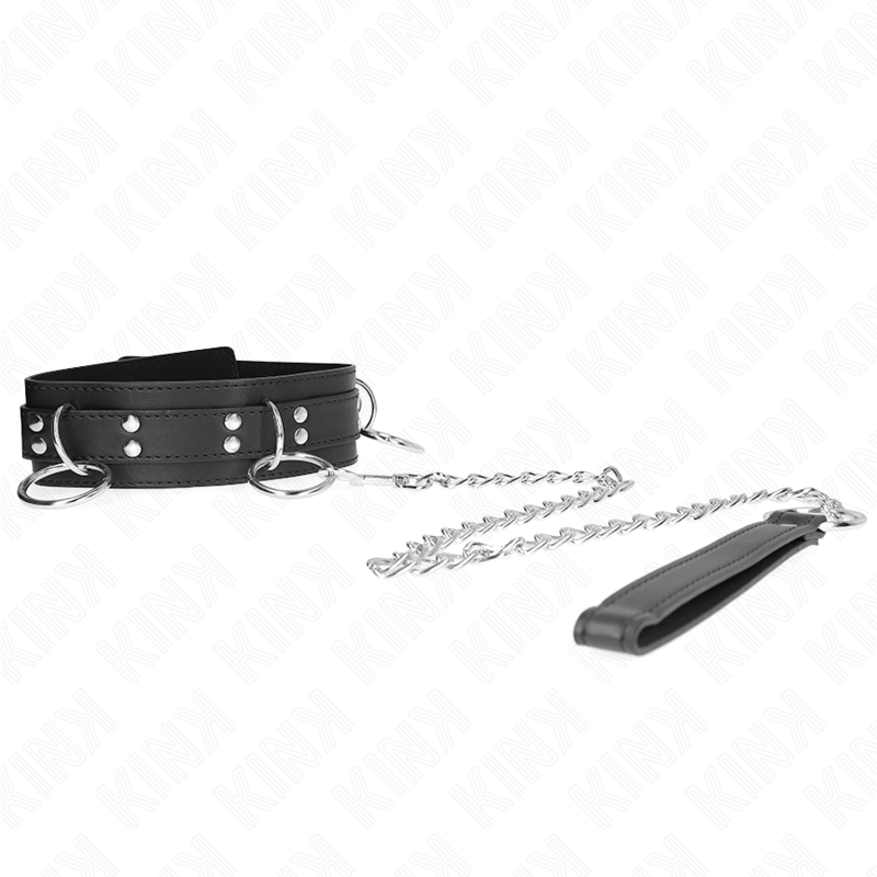Collier de soumission trois anneaux avec sangle réglable — KINK COLLAR & GAG